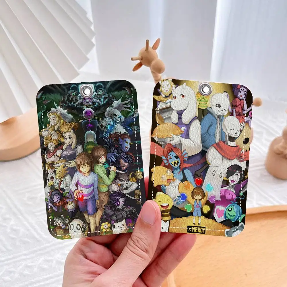 Funny Undertale Badge Holder Keychain For Bank Business Work Card Holder Student Card Protective Case Bus Card