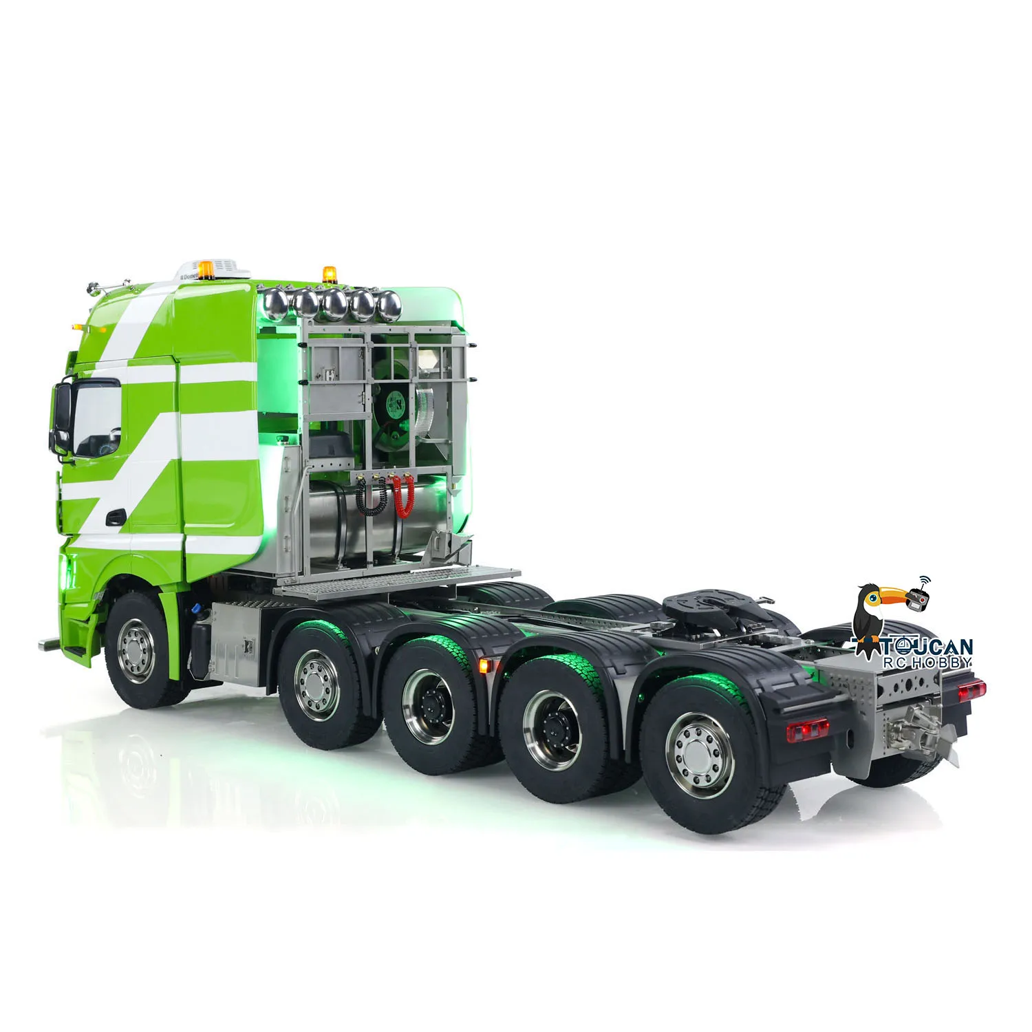 Unidad de camión Tractor RC 1/14 3363, camión con Control por Radio, coche, 10x10, chasis de Metal, bloqueo diferencial de humo, suspensión de Airbag ligera