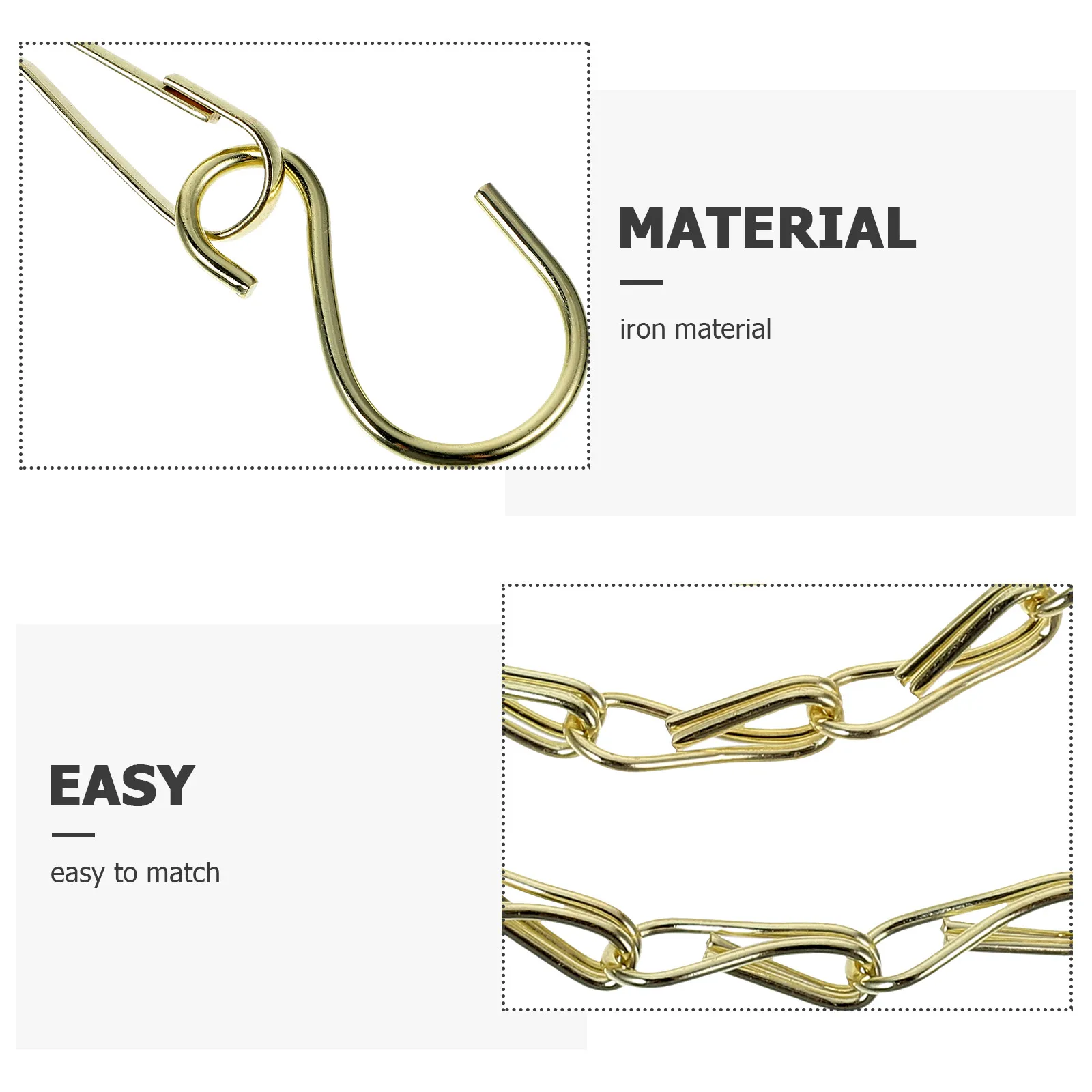 

10Pcs Flower Pot Hanging Chain Iron Chain with Single Hooks for Plant Basket Birdcage Hanging Chains Planter Basket Chains