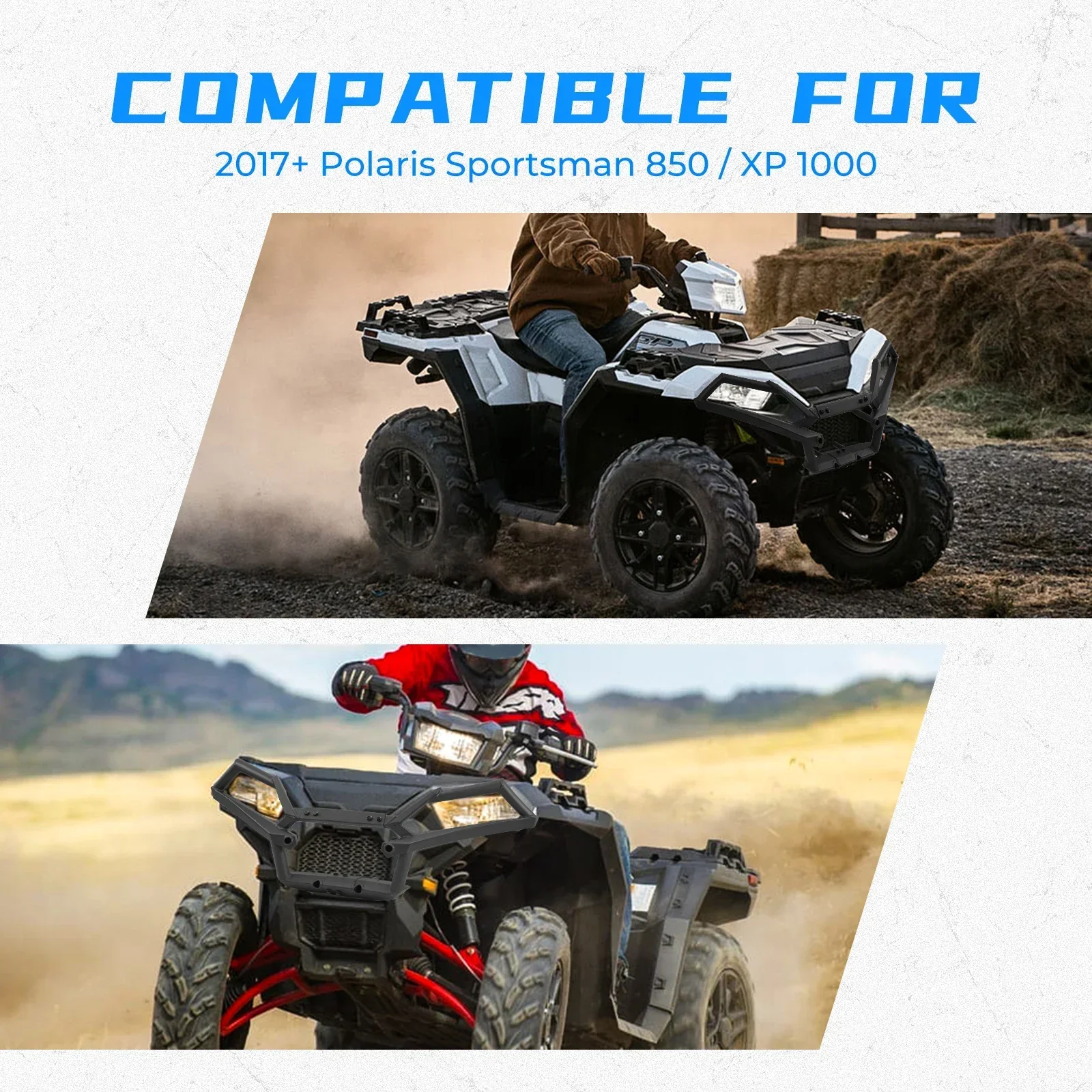 KEMIMOTO-Protector de parachoques delantero ATV, Protector de cepillo Compatible con Polaris Sportsman 850 / XP 1000 2017-2024 2025, parachoques