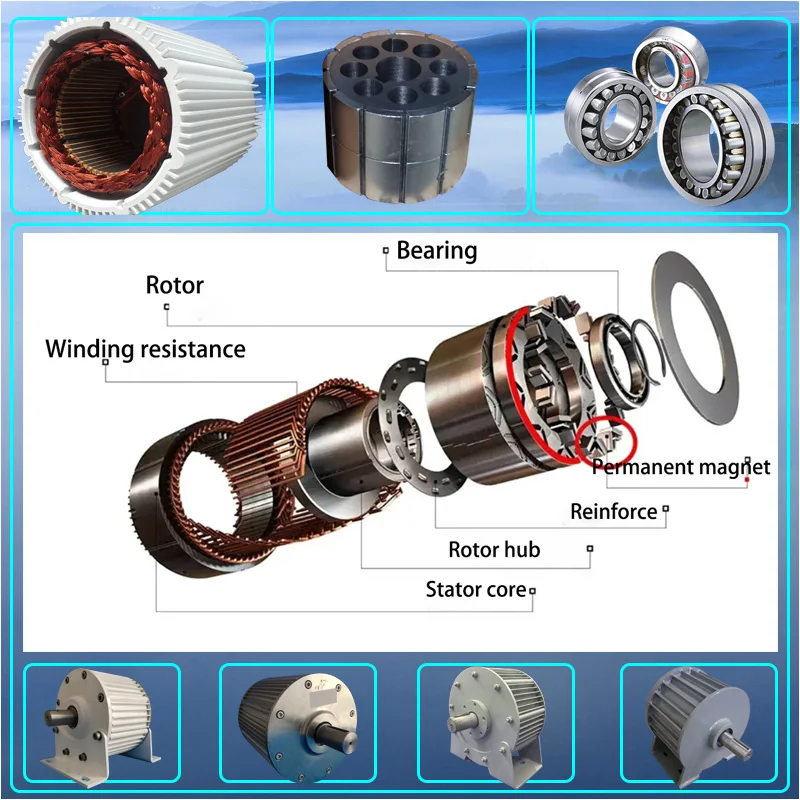 Imagem -02 - Alternadores ac Ímã Permanente sem Engrenagens Baixo Rpm para Turbina Eólica e Aquática Motor Diesel 10kw 20kw 110v 220v 380v