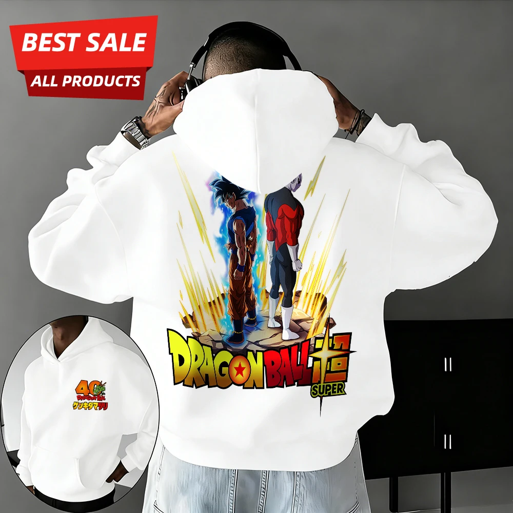 

2026 New Autumn/winter Dragon Ball 40th Anniversary Vegeta 100% Cotton Anime Printed Hoodie Extra Size Casual Streetwear Unisex