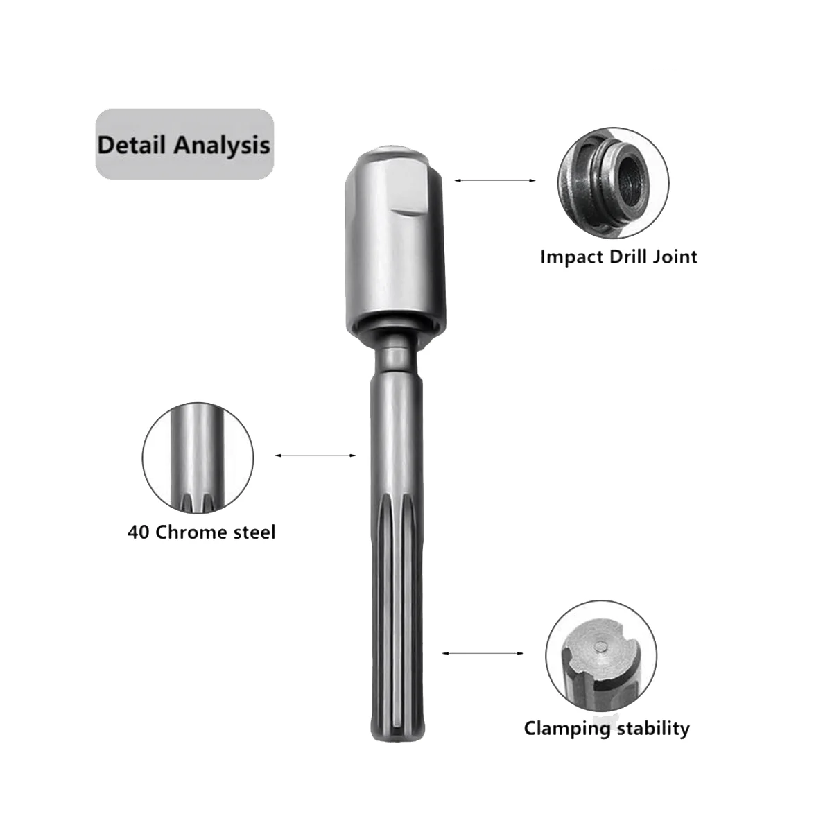 SDS Max To SDS Plus Adapter, Drill Chuck Conversion Tool for SDS Max Hammers Impact Drill Converter Quick Tool Silver