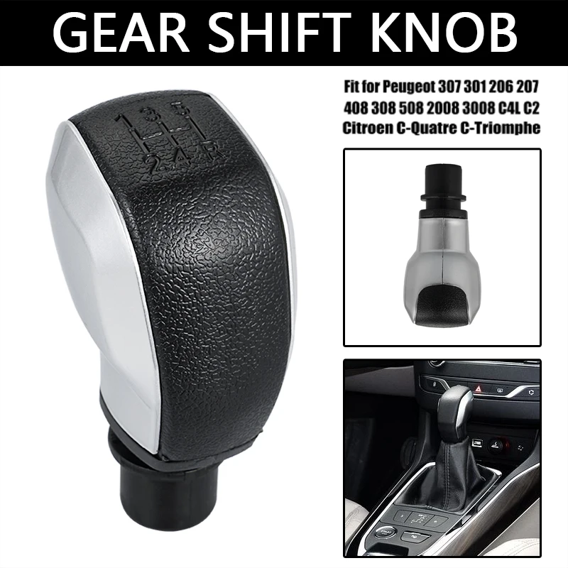 5 Speed Gear Shift Knob For Peugeot 306 307 301 206 207 408 308 508 2008 C4L C2 For Citroen C-Quatre C-Triomphe Elysee