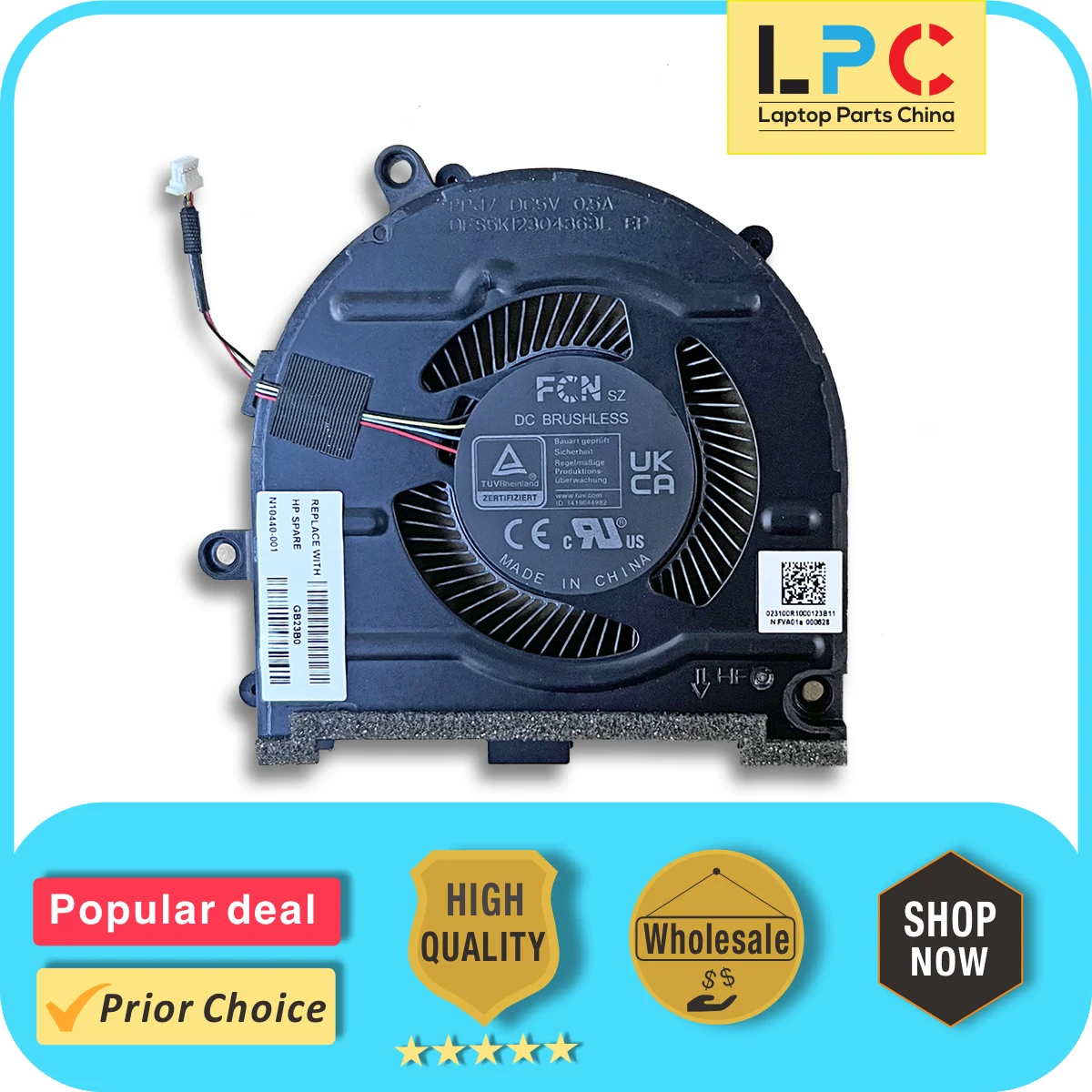 For HP Pavilion Plus 14-EH CPU Cooling Fan New Original Laptop Cooler Radiator Heat Sink DC 5V 0.5A N10440-001