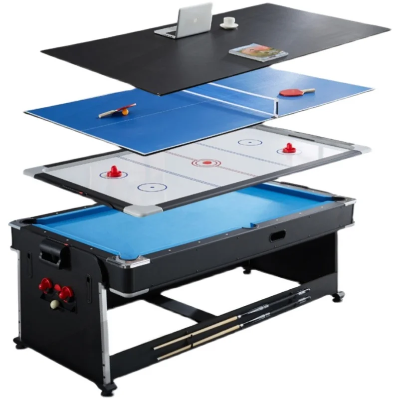 

The most popular high-quality 4-in-1 multi-function 7ft pool table rotating air hockey game table promotion