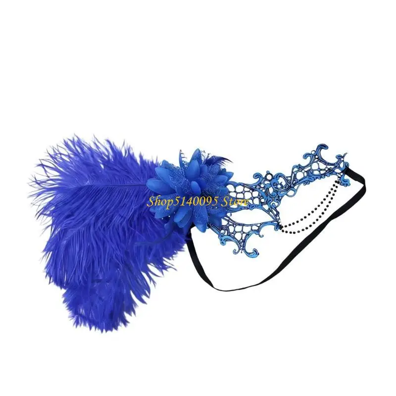 DXAE Máscara disfraces encaje con diamantes imitación, máscara veneciana para mujeres, Halloween, Navidad, media