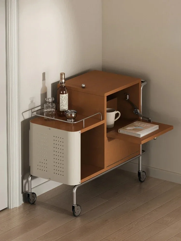 

A Nordic Mid-Ancient Style Portable Small Apartment Household Cart Side Table