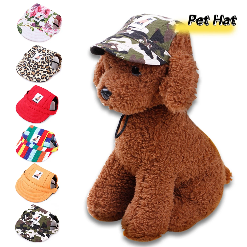 Pet Dog Baseball Cap Hat with Neck Strap Adjustable Comfortable Ear Holes for Small Medium Large Dogs in Ourdoor Sun Protection