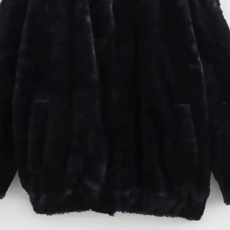 JNLEAOG Herbst Neue frauen Faion Synthetische Pelz Flug Jaet Mantel ort Sle Lange Sve Polyester Faser männer Jaet