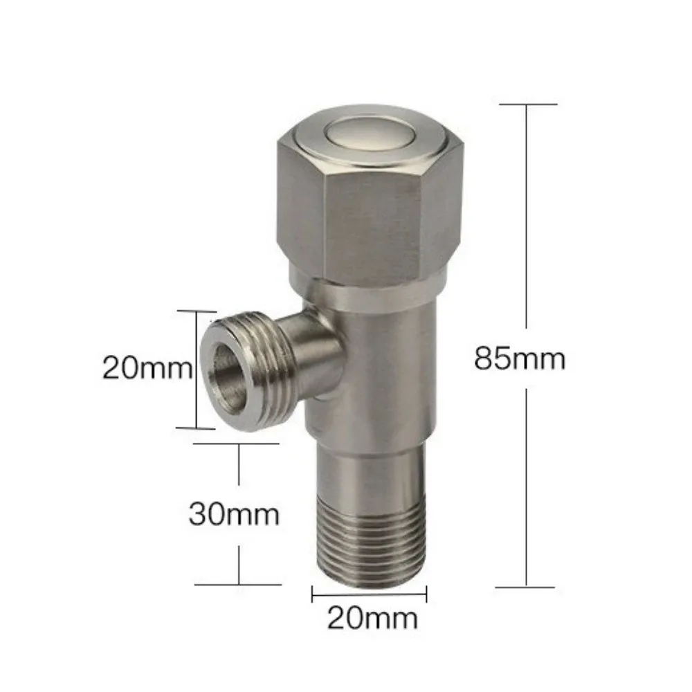 Stainless Steel Hot Cold Angle Valve Quarter Turn Hexagonal Wheel Toilet Water Stop Valve Rust Proof Triangular Valve Bathroom