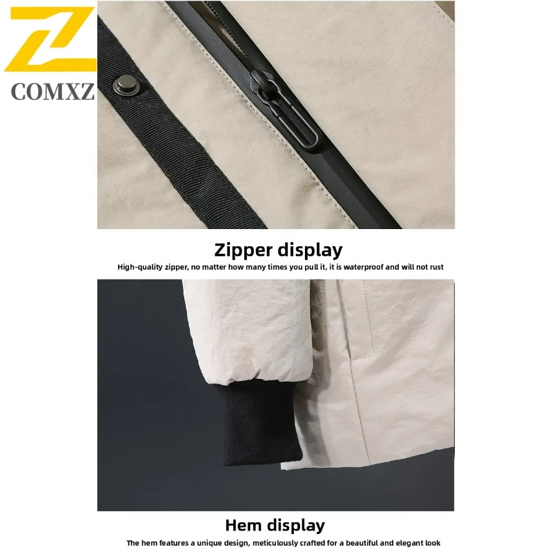 COMXZ Brand Luxury Men Outdoor Down Jacket Casual Hooded Adventure Thickened Warm Parka Daily Style Lightweight Winter Down Coat