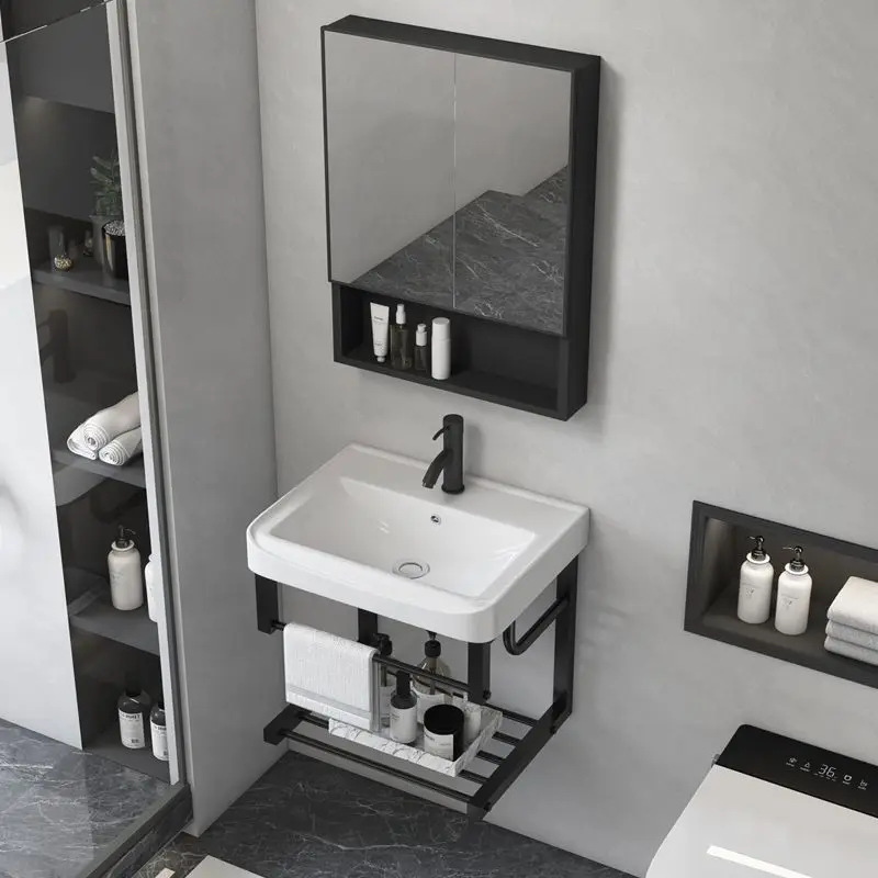 

Hanging wash basin balcony bathroom wash basin combination mini simple wash triangle small apartment ceramic basin