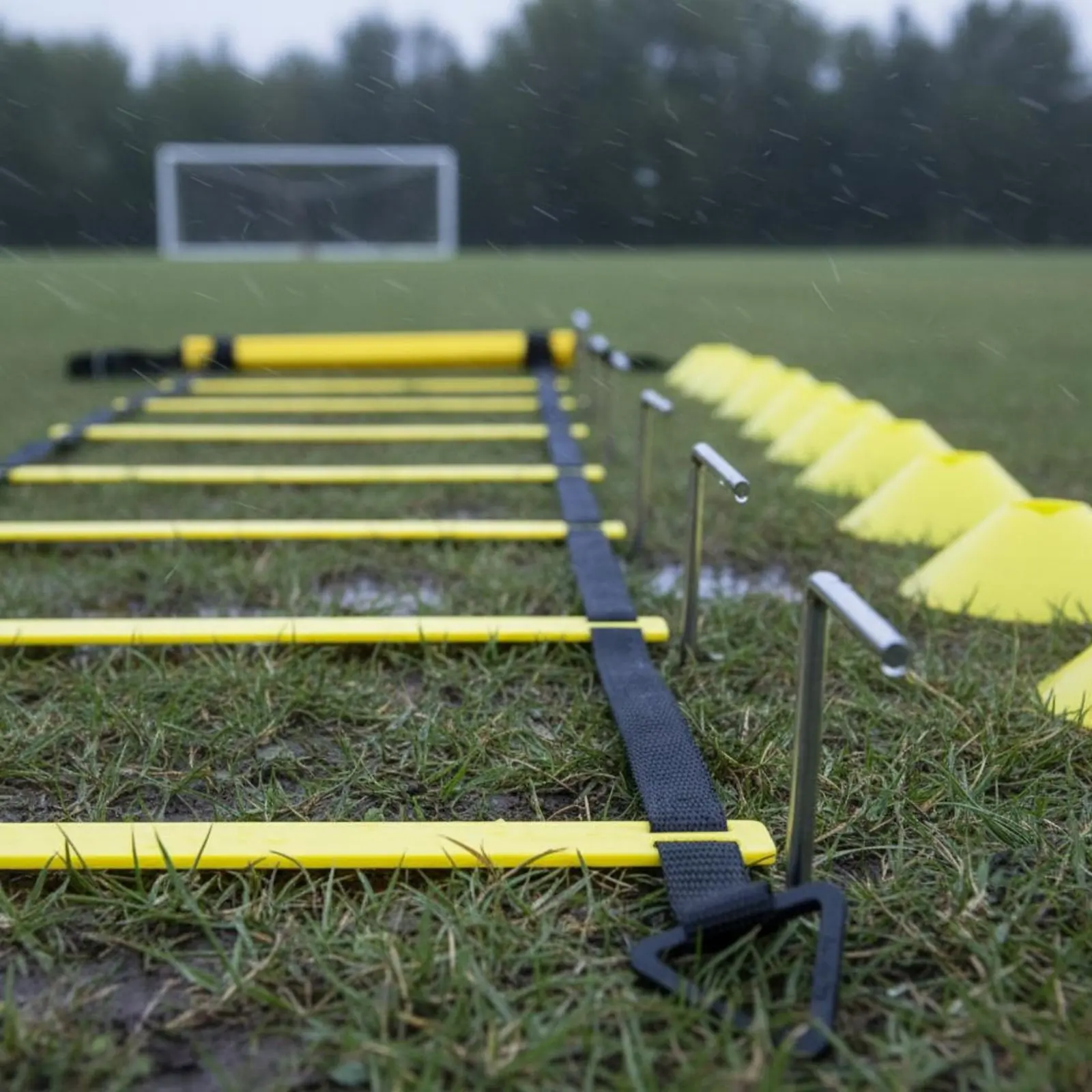 Kit de Escalera de Agilidad y Conos, Set Portátil de Entrenamiento de Velocidad y Agilidad, Paracaídas de Arrastre y Escalera para Entrenadores, Uso en Exteriores
