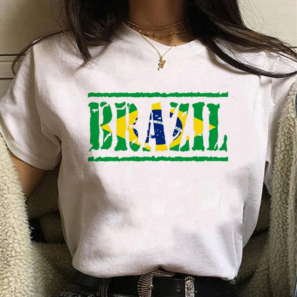 Brazil Flag t shirt women anime streetwear summer t-shirts female graphic streetwear clothes