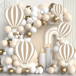Hot Air Balloon Mosaic Board 18/24/36inch Pink Blue Hot Air Balloon Shape Cutout Backdrop for Baby Shower Birthday Baptism Decor