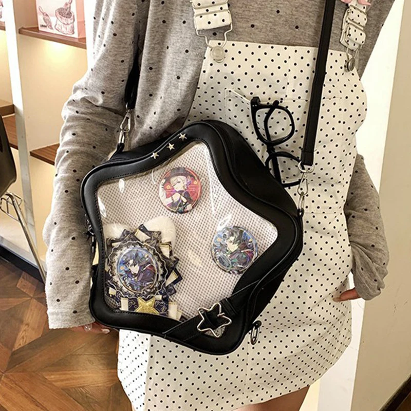 Lolita Bag Backpacks 2025 Popular Transparent School Bag Women Sweet Chic Star Crossbody Bag Display Schoolbag Tote Add badge