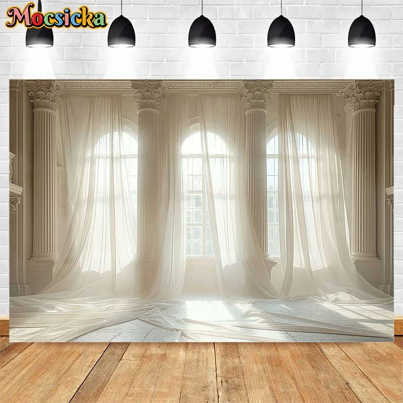 Tło fotograficzne Mocsicka Vintage Pałac Łuk Okno Dorosły Urodziny Ślub Ciąża Portret Dekoracja Tło Studio Fotograficzne