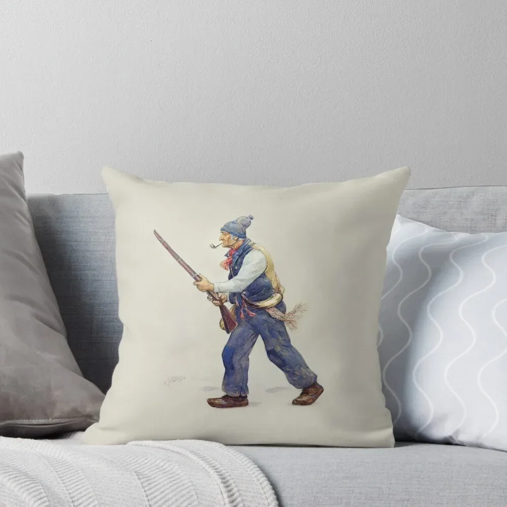 Le Patriote Henri Julien Quebec French Patriote Drapeau Québec Rebbelion Lower Canada 1837-1838 Historical Painting Throw Pillow