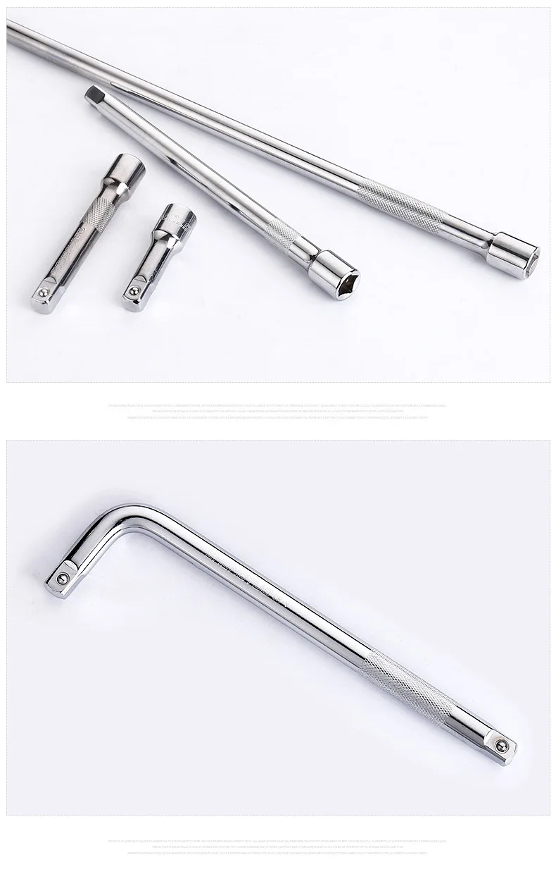 Socket Ratchet Extension Bar 1/2 L Type Bent  Wrench Handle 125mm 250mm 300mm  Sleeve Connecting Rod Hand Tool Universal Joint