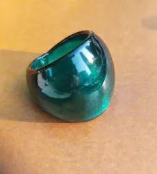 New Handmade For Women Retro Style Murano Glass Transparent Liuli Highlighted Colored Dots Blue Finger Rings Fashion Jewelry