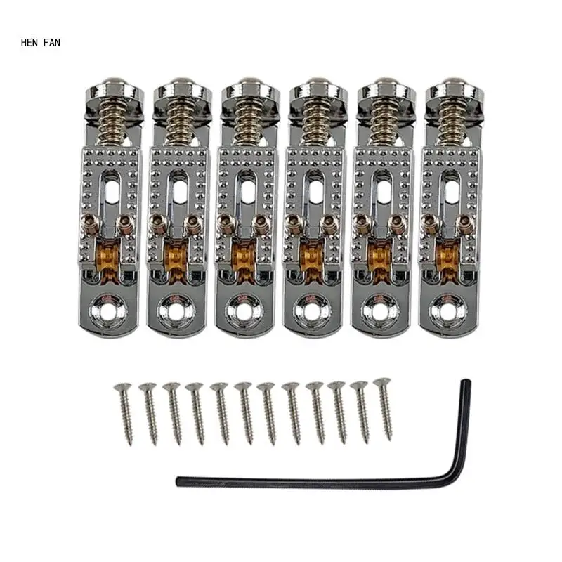 

Single Individual Bridge Saddles Tailpiece with Screws Individual Single Bridge Saddles for 6 String Guitar Bridge Set M89D