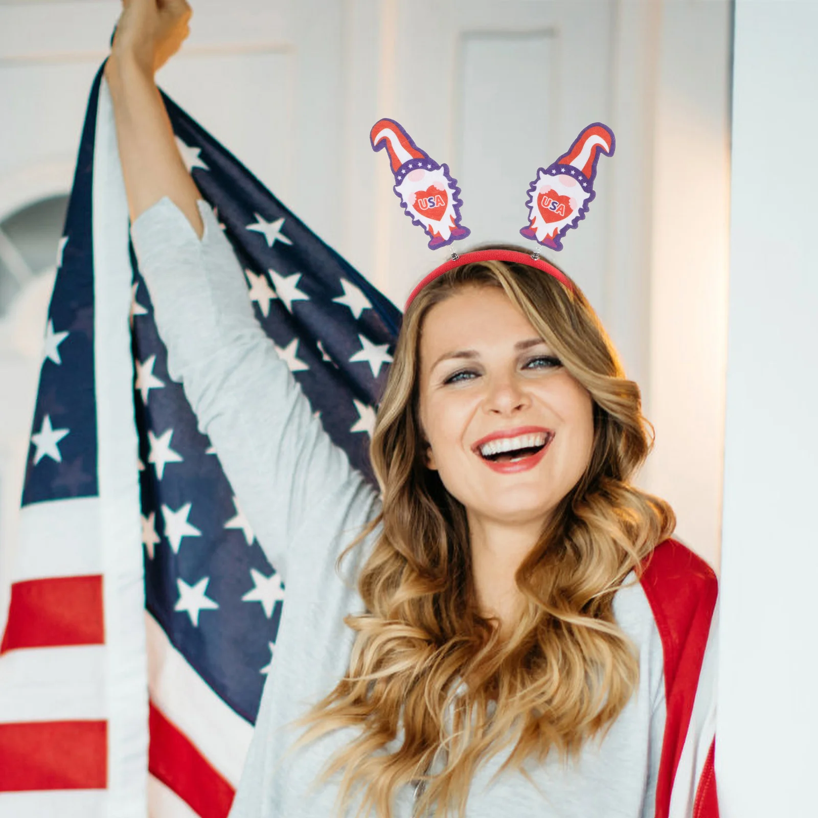 

2Pcs Patriotic Headpiece Women Memorial Day Band Stylish Chic Holiday Decoration Fourth of July Celebration 4Th of July Headband