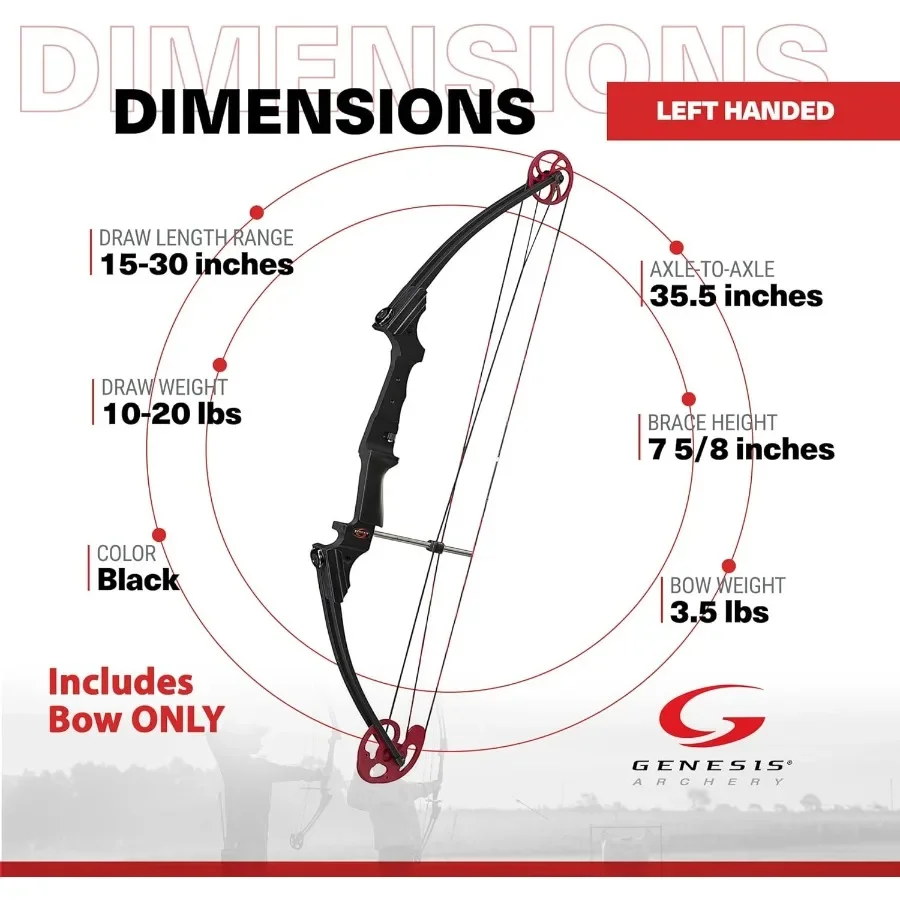 Genesis Original Arco Leve Tiro com Arco Compound Opções para Mão Esquerda e Direita