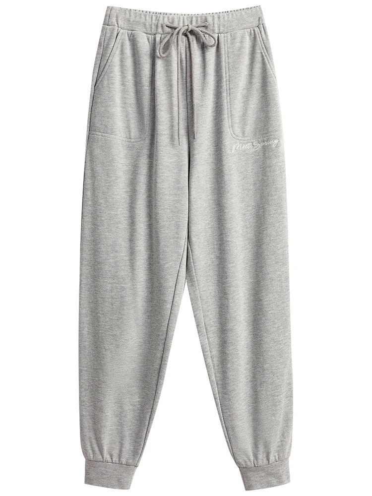 OLrain Women Slacks 2025 Autumn Fashion French Senior Wear Gray Casual Pants Ashion Loose Casual Sports Pencil Pants O21XK38303