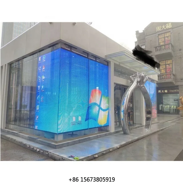 

P3.91 Indoor Adhesive Large Stage Curtain Film Panel Ecran Pantalla Glasses Transparent Led Transparent Led Screen Display