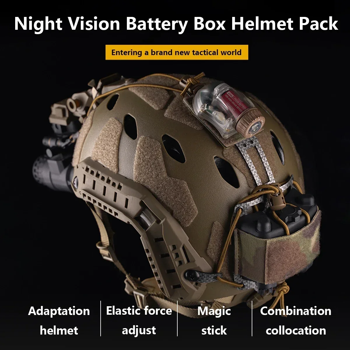 Tactical PVS31 NVG Battery Box Storage Helmet Pouch Fast Helmet Retention System Adjustable Paintball Airsoft Helmet Accessory