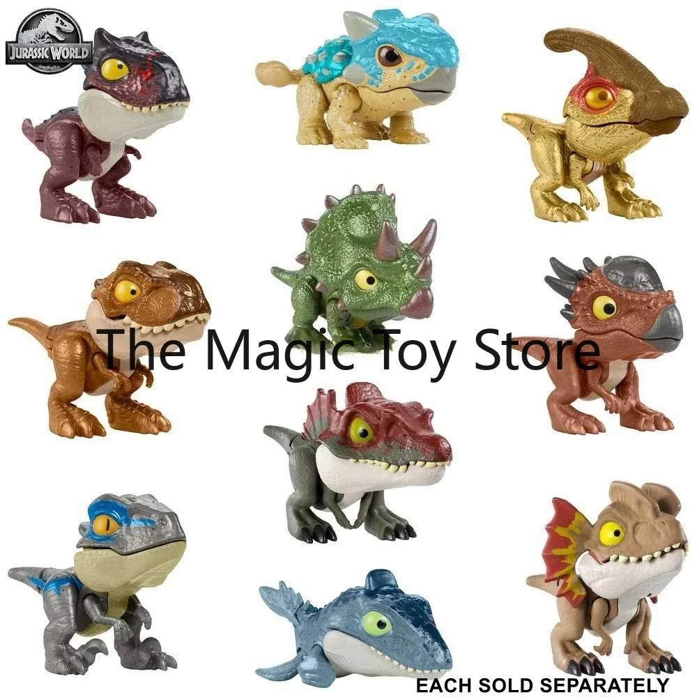 Juguetes Originales de Jurassic World Snap Squad, Colección de Dinosaurios Múltiples: Anquilosaurio, Bumpy, Mosasaurio, Triceratops, Carnotaurus, Regalo