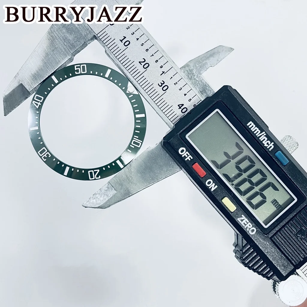 BURRYJAZZ 40mm SEA Keramik Lünette Schwarz Blau Grün Schräge Taucheruhr Einsatz Uhr Ersetzen Zifferblatt Uhr Lünette Einsätze Ring
