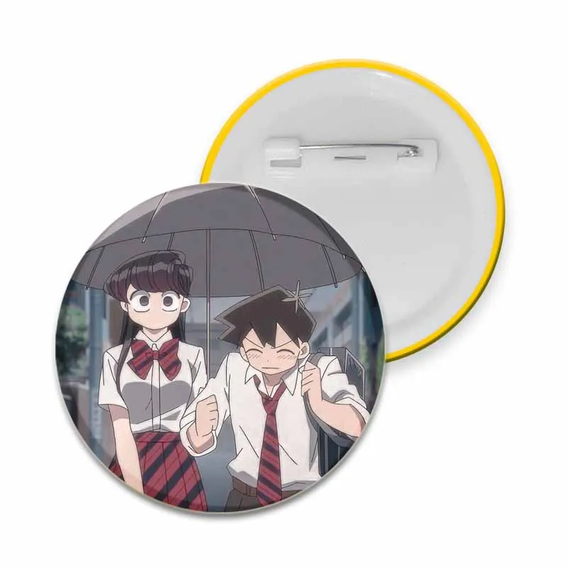 Anime Komi Can't Communicate Tinplate Soft Button Pins Creative Brooches Icon Badges for Clothes Decoration Jewelry Accessories