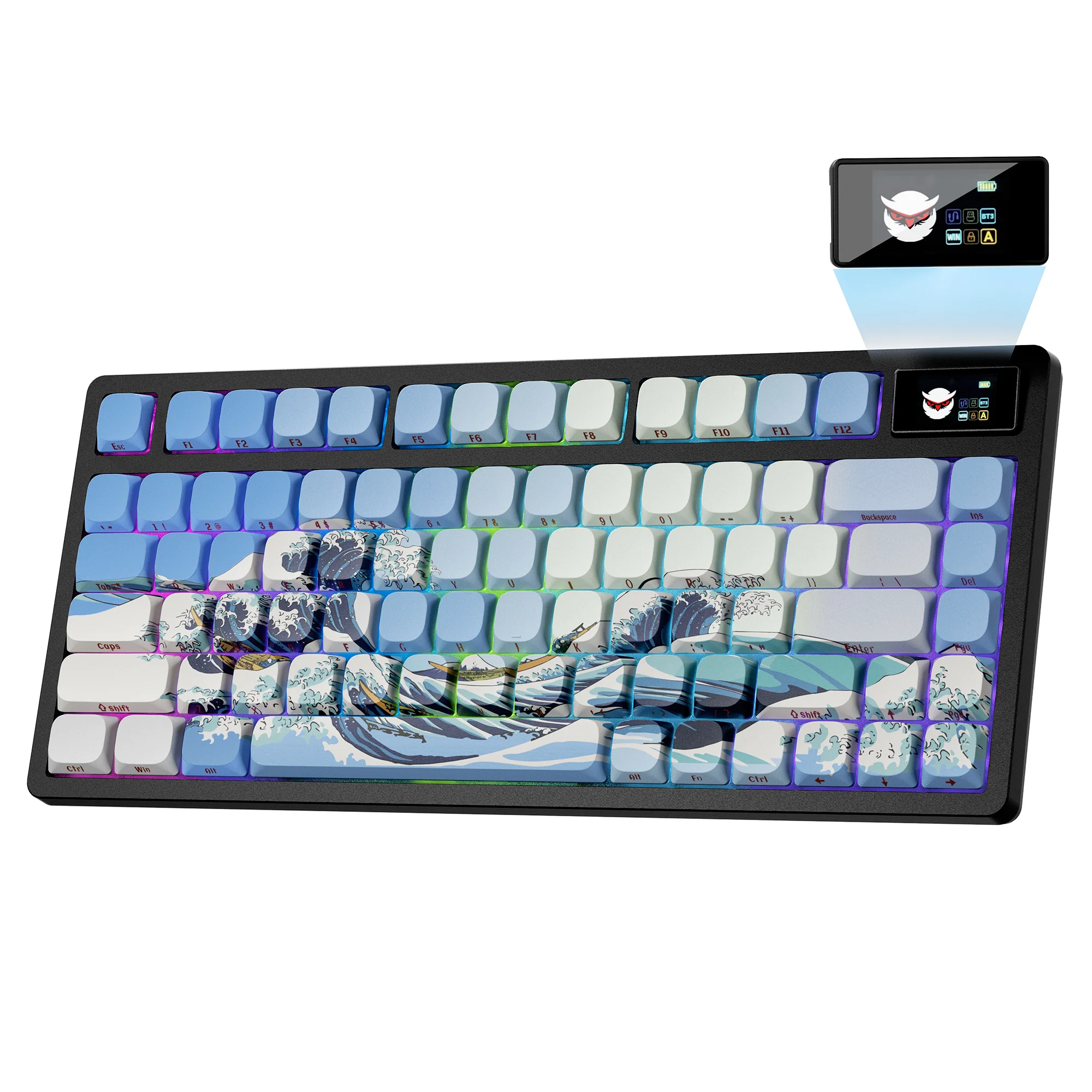 

XVX L75 Pro Low Profile Mechanical Keyboard Bluetooth 5.1/2.4G Wireless/Type-C Wired Custom Anime Keyboard with RGB Backlit