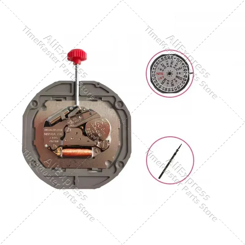 Japan MIYOTA 2405 ruch kwarcowy z podwójnym kalendarzem zegarek z czujnikiem ruchu części zamienne do naprawy ruchu