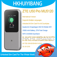 ZTE 5G Pocket WiFi 6 Pro Max U50 Pro MU5120 Dual Band 10000mAh 5G 4G Hotspot Sim Card LTE Cat22 Mobile WiFi Router