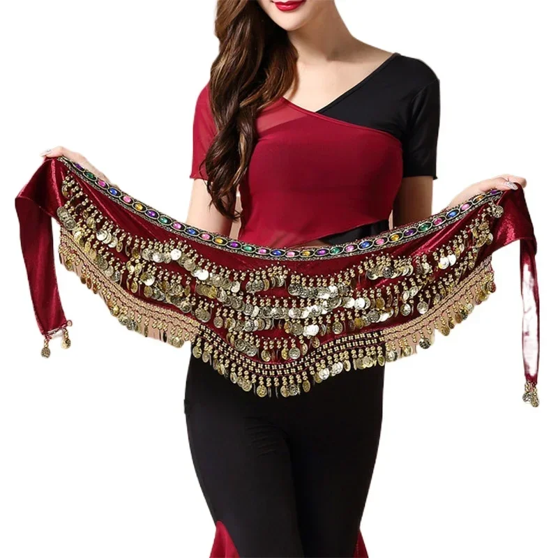 Oriental/Indian Belly Dance Golden Coin Belts Belly Dance Hip Scarves for Women