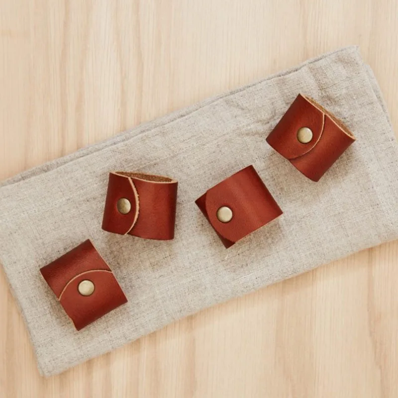 6/12/24PCS Napkin Rings Vintage Farmhouse Style Wedding Banquet Party Leather Napkin Ring
