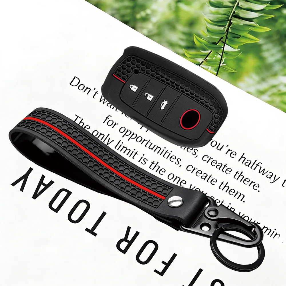 Keychain For Toyota Corolla Hatchback Cross Yaris Cross Prius Hilux Land Cruiser LC200 LC250 LC300 Silicone Car Key Case Cover