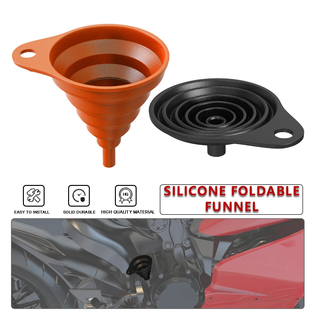 

Motorcycle Collapsible Silicone Funnel Oil Fuel Change Foldable Hopper For HONDA NT1100 NT 1100 DCT Transalp XL1000 XL750 XL650