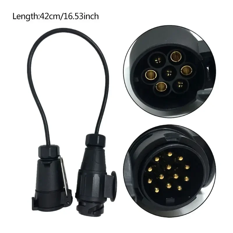 Imagen 3: Adaptador de Conector para Accesorios de Coche, Enchufe de 7 Pines a 13 Pines, Extensión de Luz de Remolque, Adaptador de Enchufe para Caravana