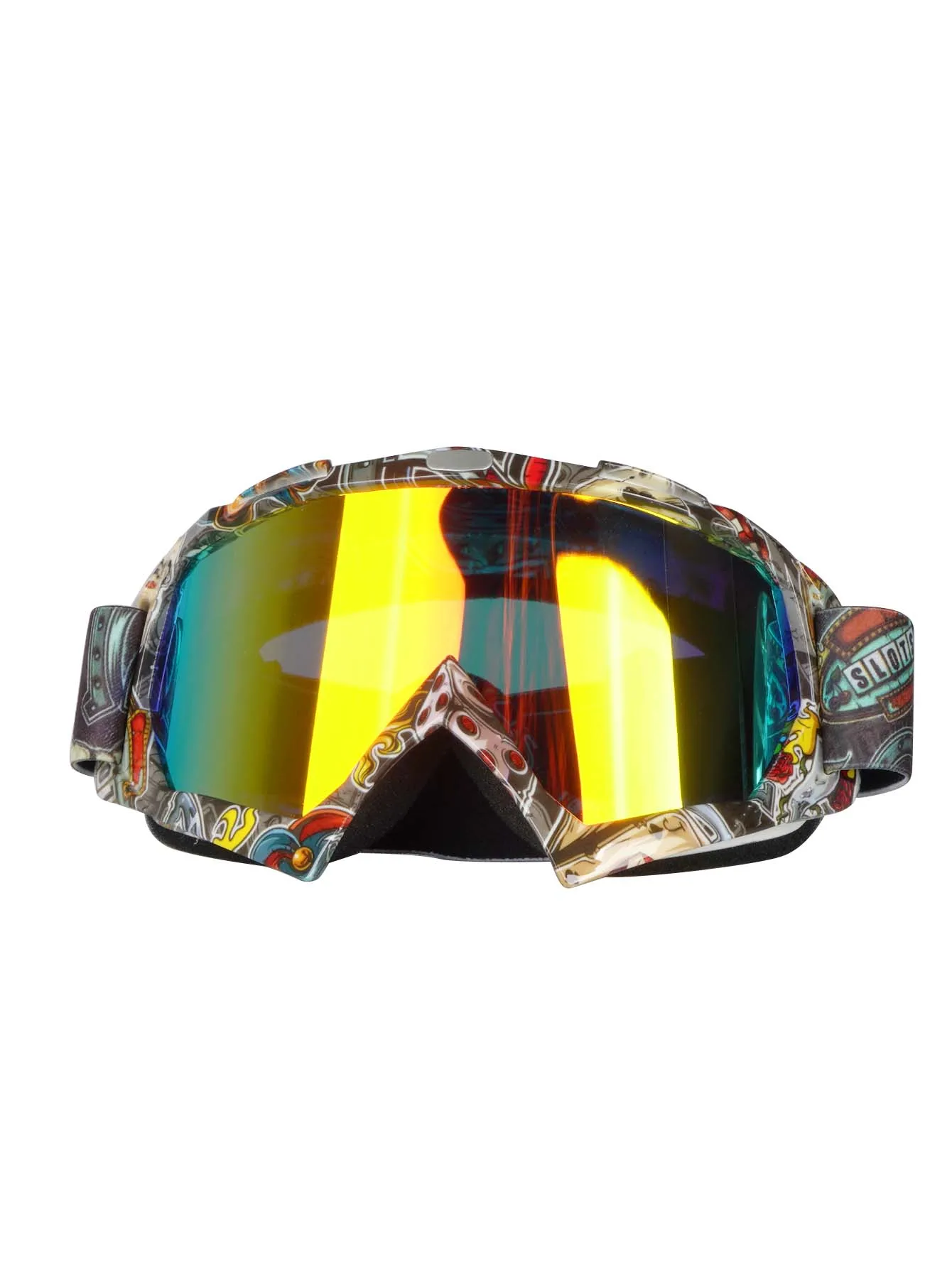 OBAOLAY Lasted Motor  Cycling Sports Eyewear Printed Fashion Anti-fog Anti-Wind Sand Anti-UV Cool Ski Goggles