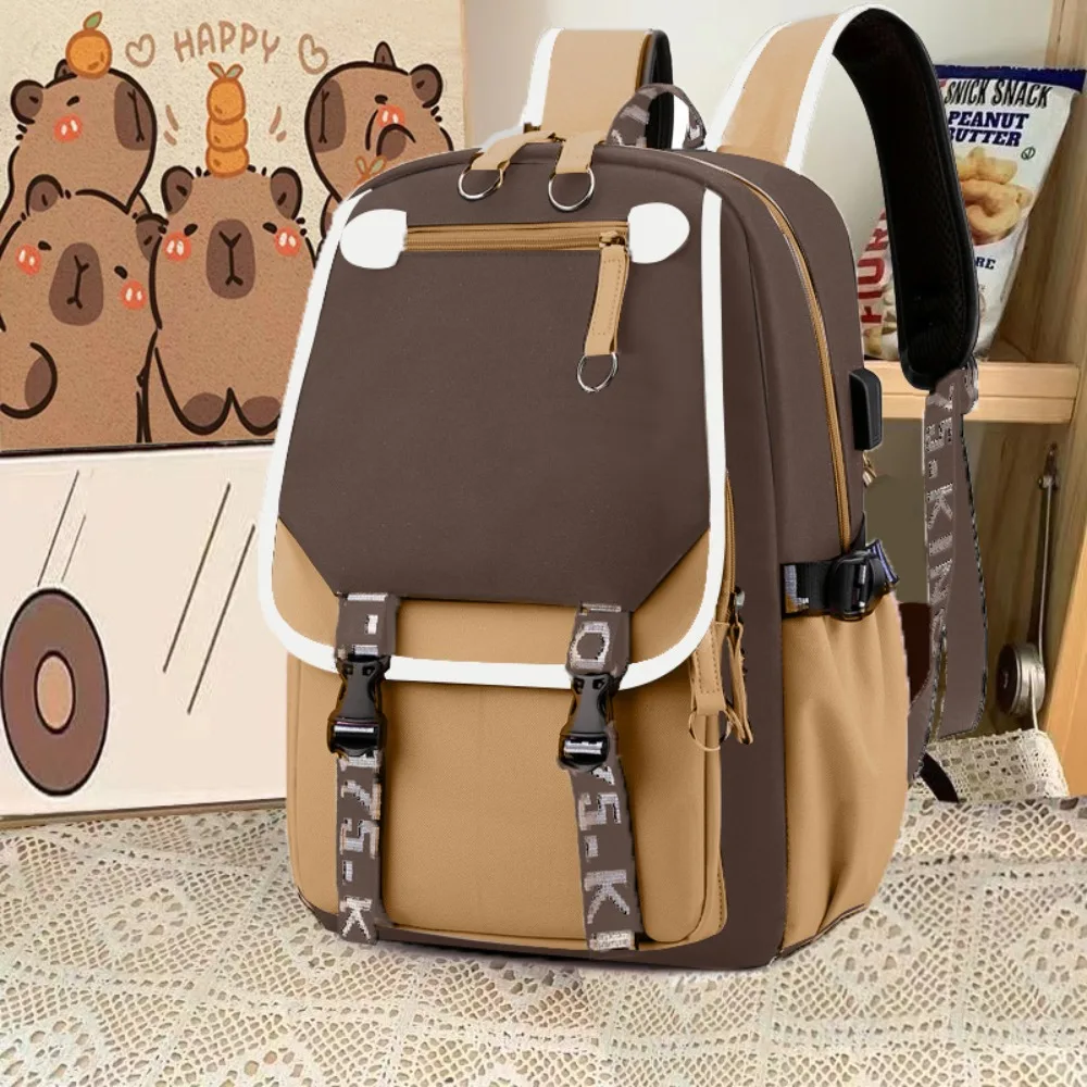 

Creative Large Capacity Capybara Backpack Multi-layer Multipurpose Students Schoolbag Nylon School Backpack