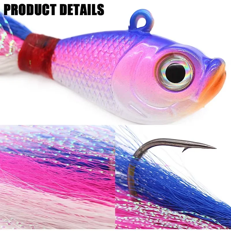Inchiku Jig Head Sea Fishing Wobbler Bait Multicolor Trout Bass Jig Fishing Head Hook Fishing Bucktail Jig Fishing Accessories image 2