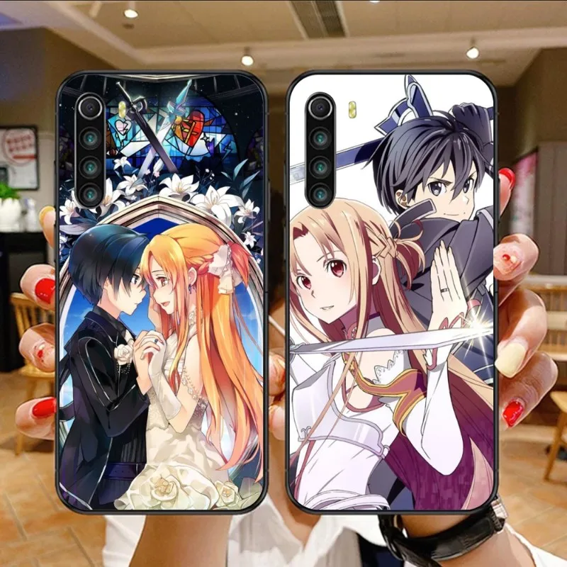 SAO Kirito Asuna Smart Phone Case for Xiaomi Mi 13 12 12S 12T 11T 10T 9T Lite Pro Ultra Poco F3 F4 F5 X4 GT Black Cover Funda