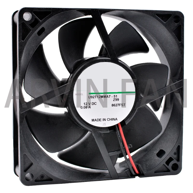 Ventilador de refrigeración U92T12MMA7-51 Original, 9cm, 92mm, 9225 CC, 12V, 0.08A, chasis de ordenador, CPU, silencioso