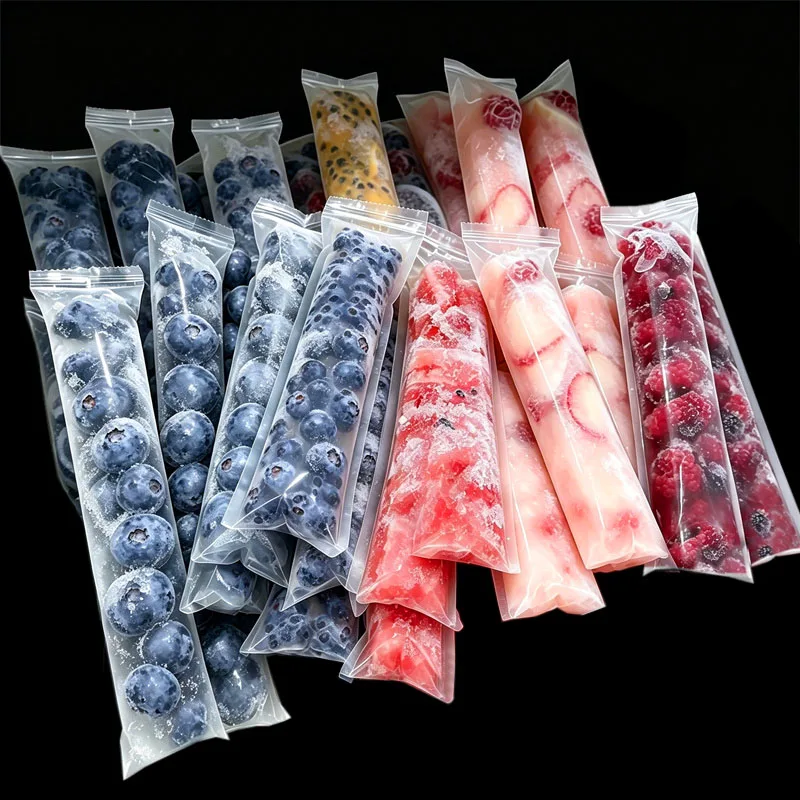 100pcs Homemade Fruit Ice-pop Bags Making Summer Cooling Drink Ice-cream Ice-cube DIY Homemade Popsicle Bag Popsicle