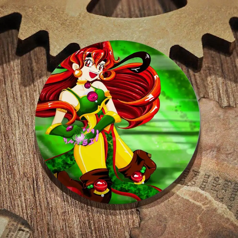 لينا عكس أنيمي S-القاتل شارات أنيمي شارة ليزر مستديرة الكرتون بروش الملابس ظهره اكسسوارات التلبيب #5