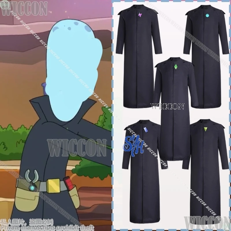 

cartoon character uniform Black magic wizard robe Five-colored Halloween Christmas Cosplay anime extraterrestrials Festival Suit